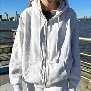 Brandy Melville | Christy Hoodie in Light Silver